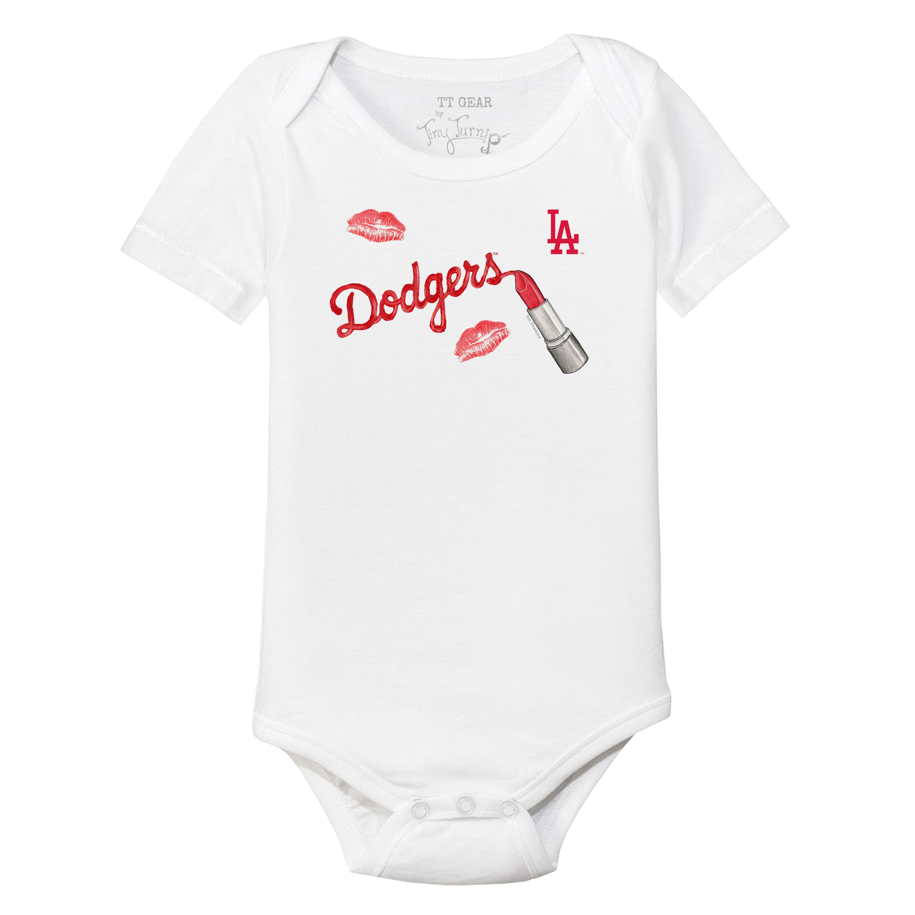 Los Angeles Dodgers Lipstick Short Sleeve Snapper - Tiny Turnip