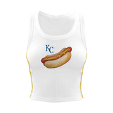 Kansas City Royals Hot Dog Mustard Stitch Crop Tank