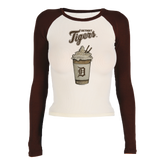 Detroit Tigers Latte Roxy Raglan Long Sleeve