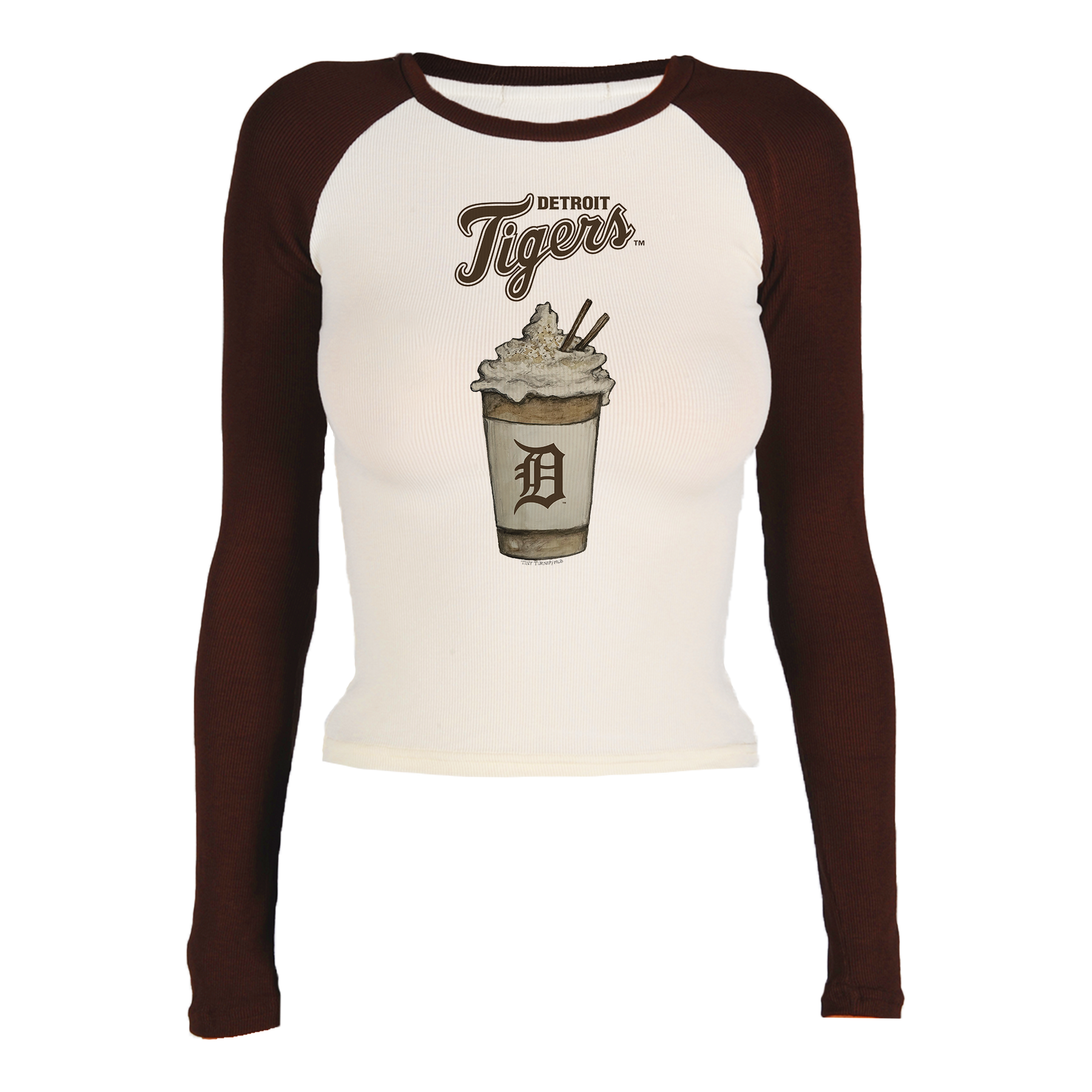 Detroit Tigers Latte Roxy Raglan Long Sleeve