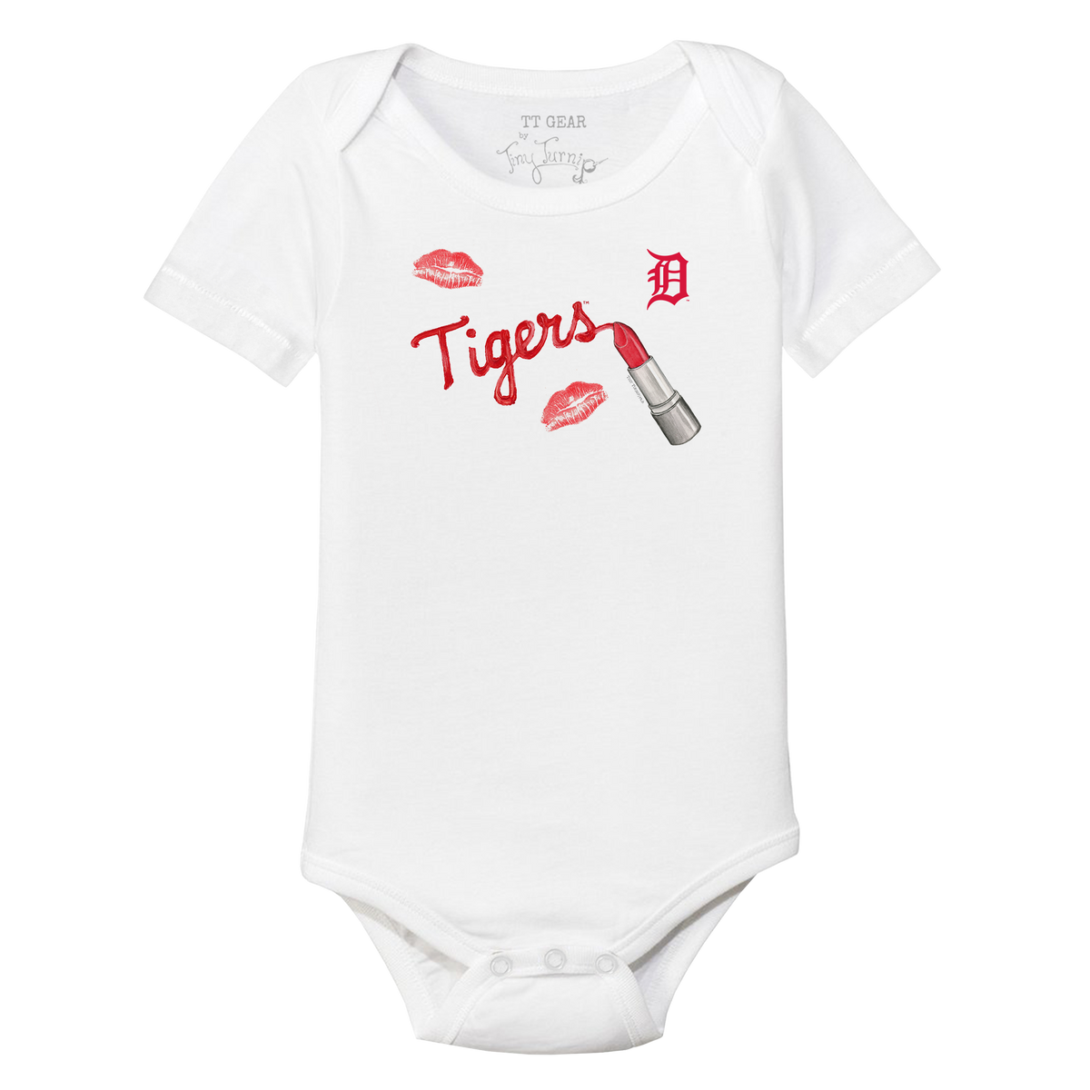 Detroit Tigers Lipstick Short Sleeve Snapper - Tiny Turnip