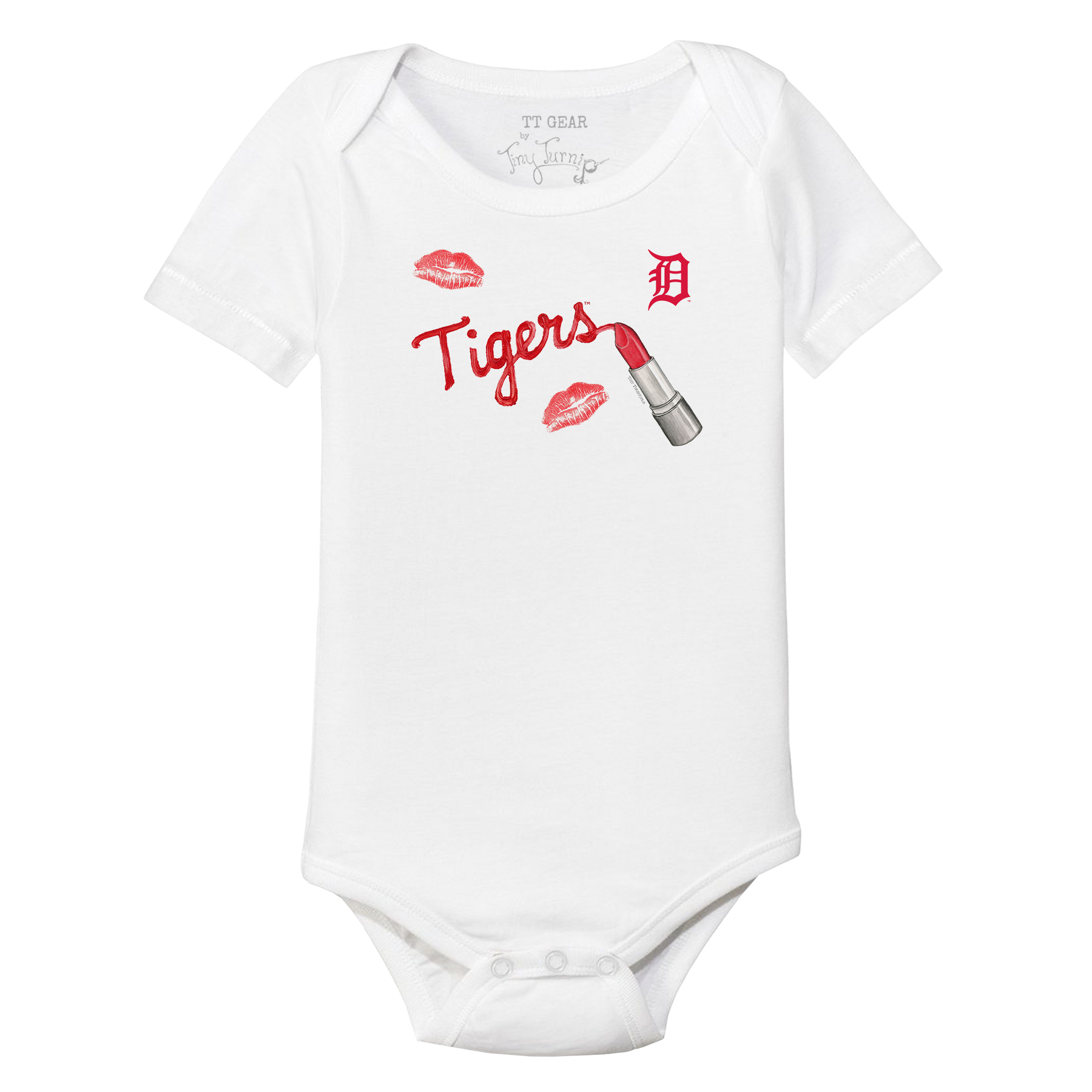 Detroit Tigers Lipstick Short Sleeve Snapper - Tiny Turnip