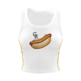 Colorado Rockies Hot Dog Mustard Stitch Crop Tank
