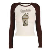 Cleveland Guardians Latte Roxy Raglan Long Sleeve
