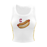Cleveland Guardians Hot Dog Mustard Stitch Crop Tank