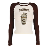 Cincinnati Reds Latte Roxy Raglan Long Sleeve