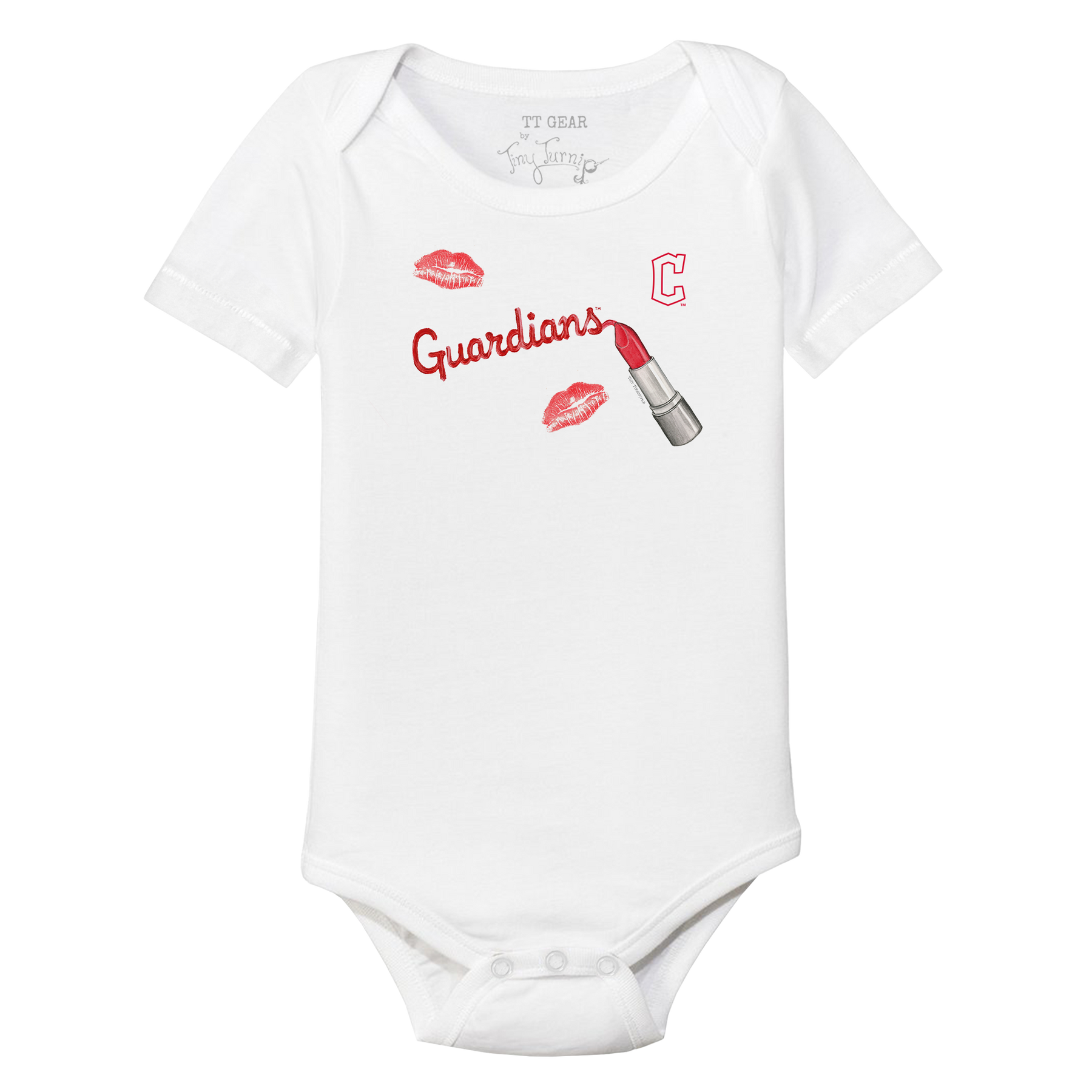 Cleveland Guardians Lipstick Short Sleeve Snapper - Tiny Turnip