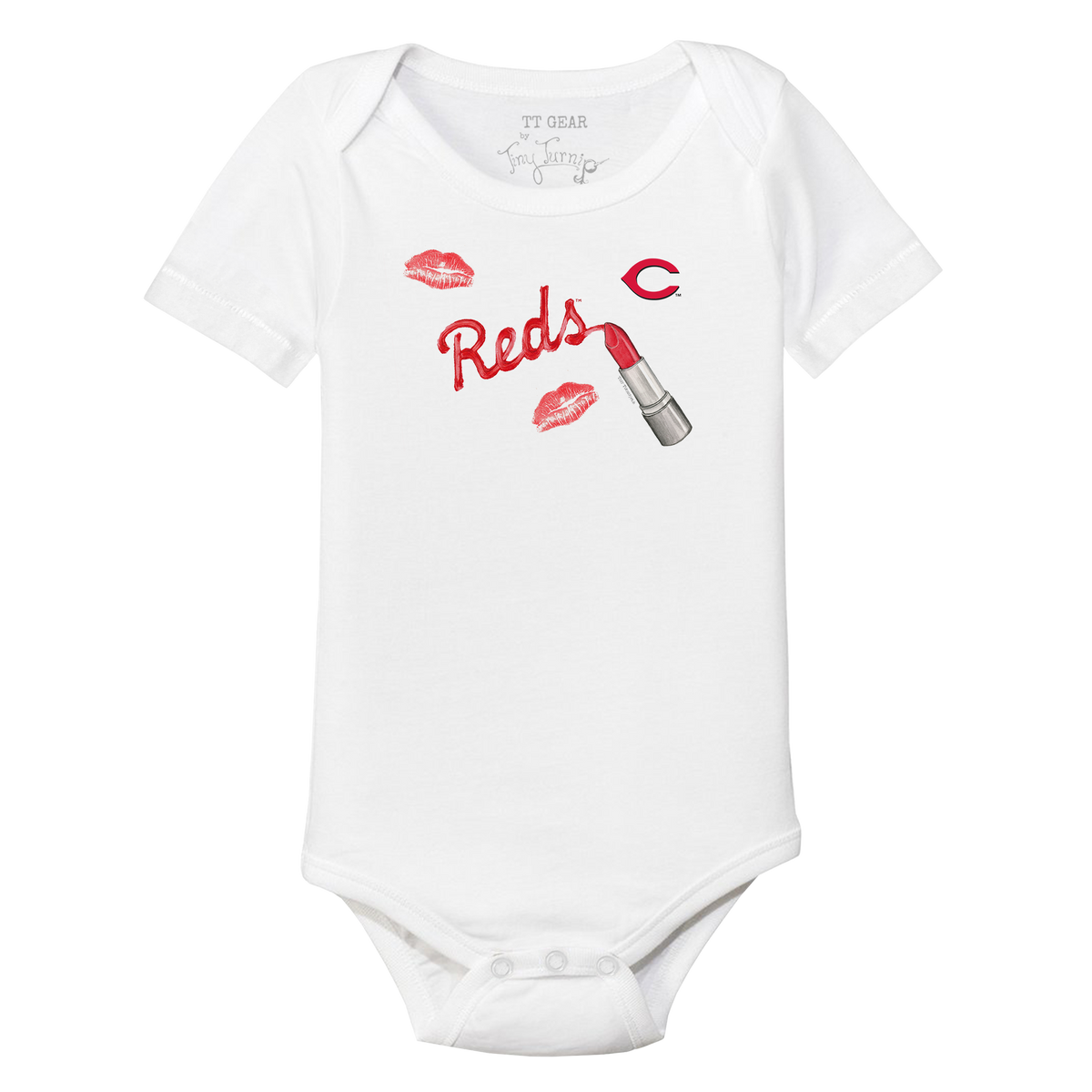 Cincinnati Reds Lipstick Short Sleeve Snapper - Tiny Turnip