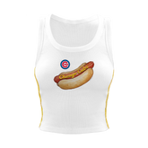 Chicago Cubs Hot Dog Mustard Stitch Crop Tank