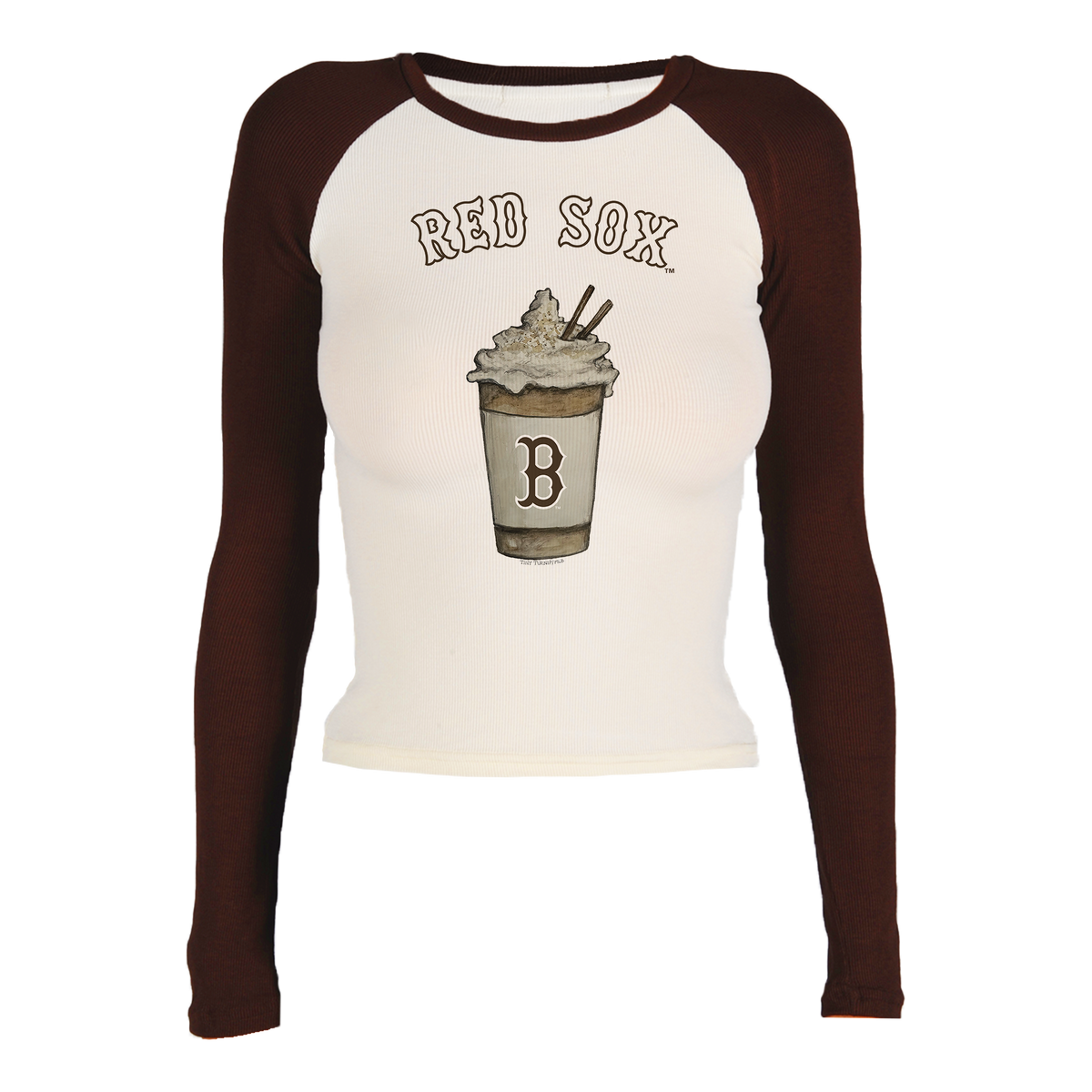 Boston Red Sox Latte Roxy Raglan Long Sleeve