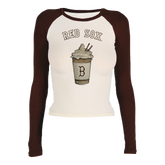 Boston Red Sox Latte Roxy Raglan Long Sleeve