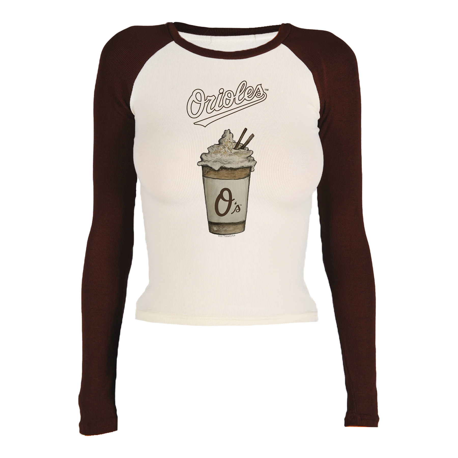 Baltimore Orioles Latte Roxy Raglan Long Sleeve