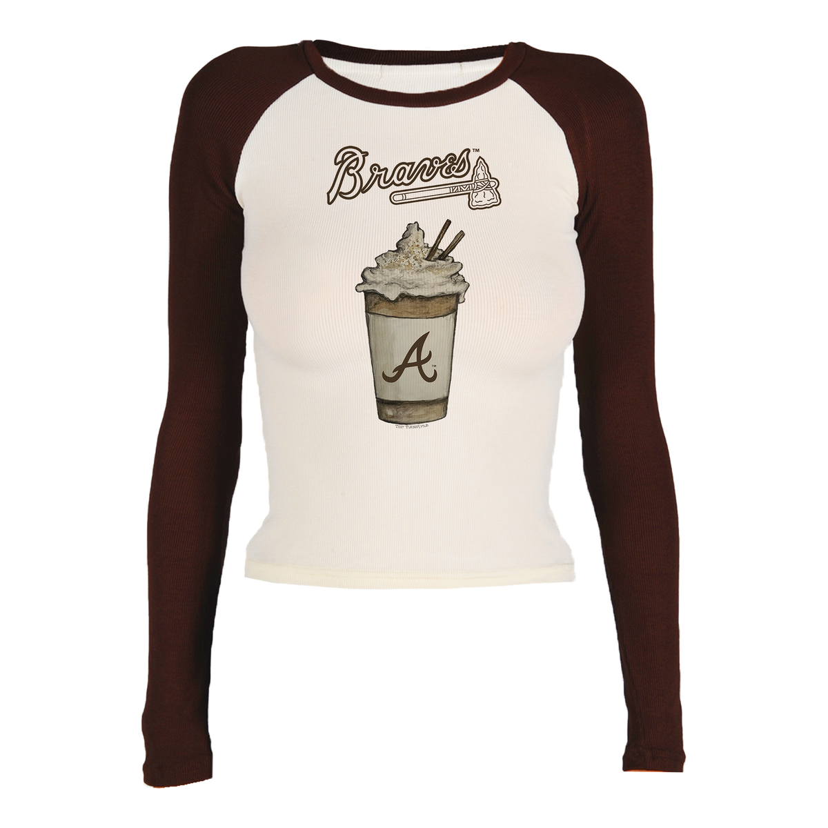 Atlanta Braves Latte Roxy Raglan Long Sleeve