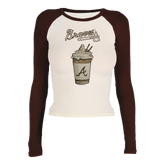 Atlanta Braves Latte Roxy Raglan Long Sleeve