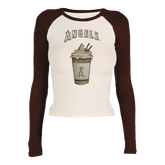 Los Angeles Angels Latte Roxy Raglan Long Sleeve