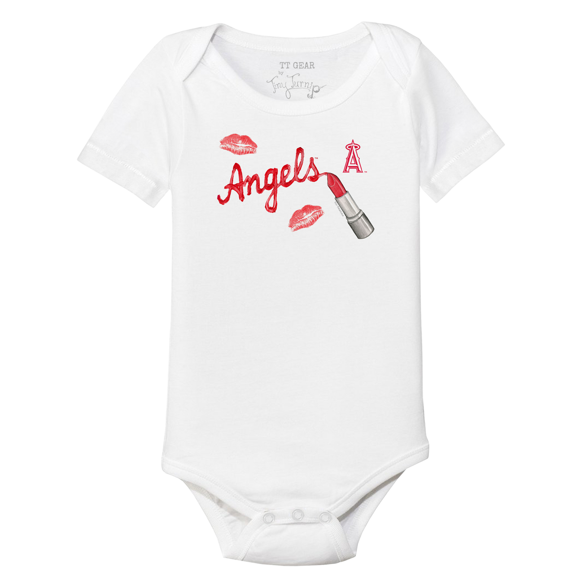Los Angeles Angels Lipstick Short Sleeve Snapper - Tiny Turnip