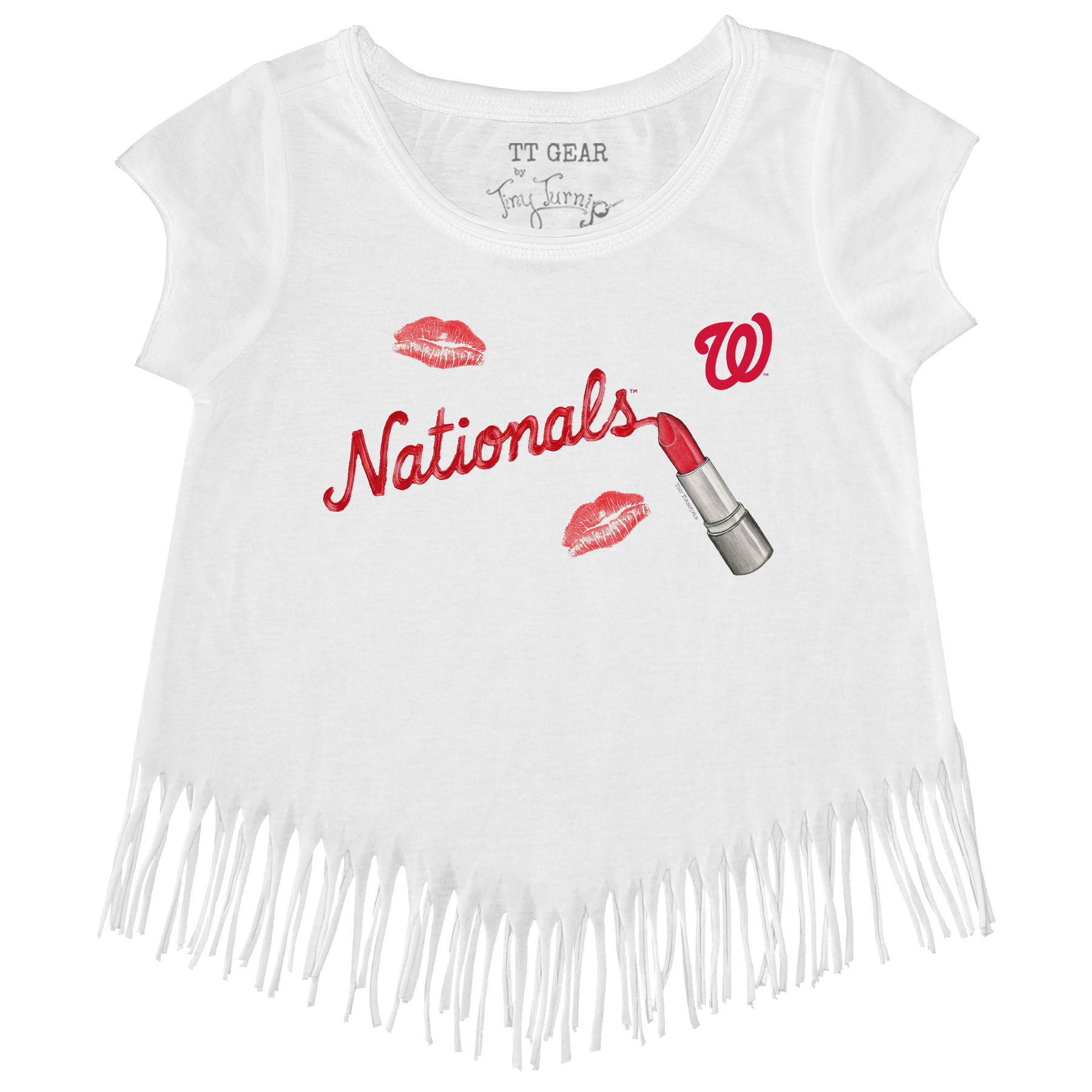 Washington Nationals Lipstick Fringe Tee - Tiny Turnip