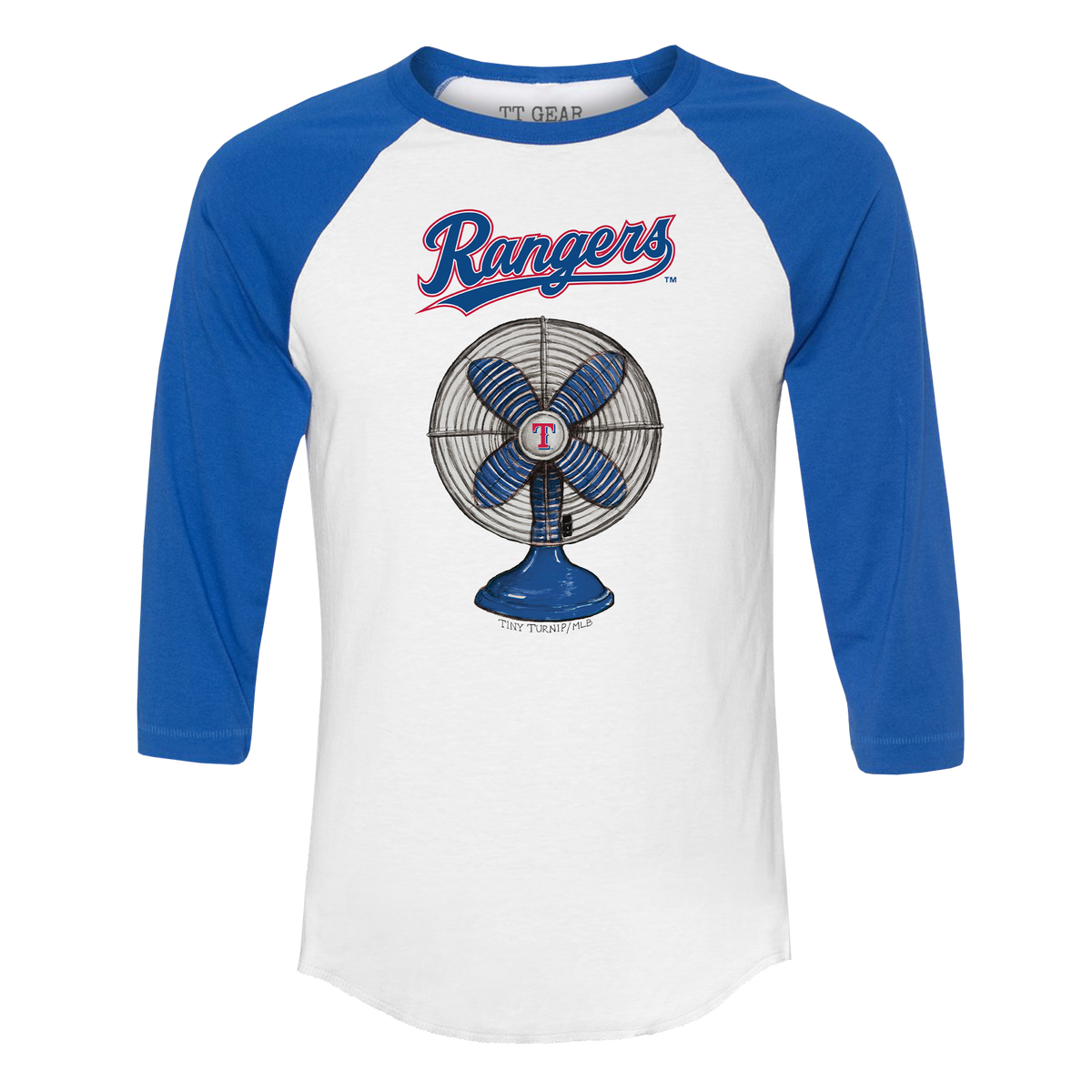 Texas Rangers Fan 3/4 Royal Blue Sleeve Raglan