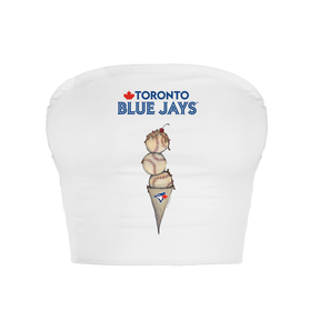 Toronto Blue Jays Triple Scoop Crop Tube Top