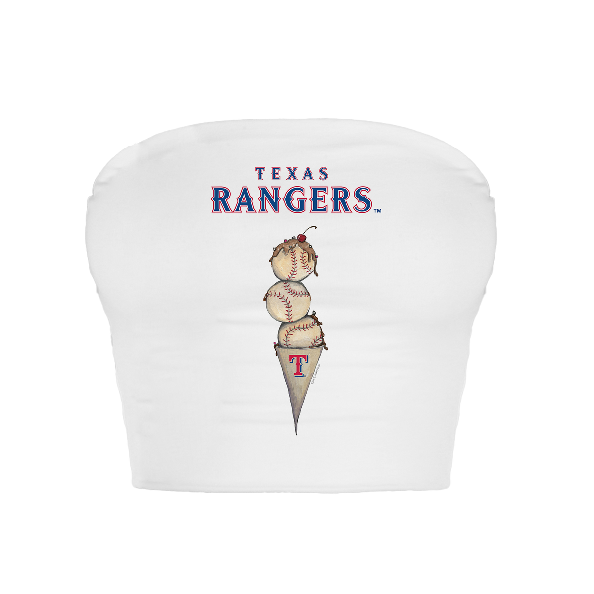 Texas Rangers Triple Scoop Crop Tube Top