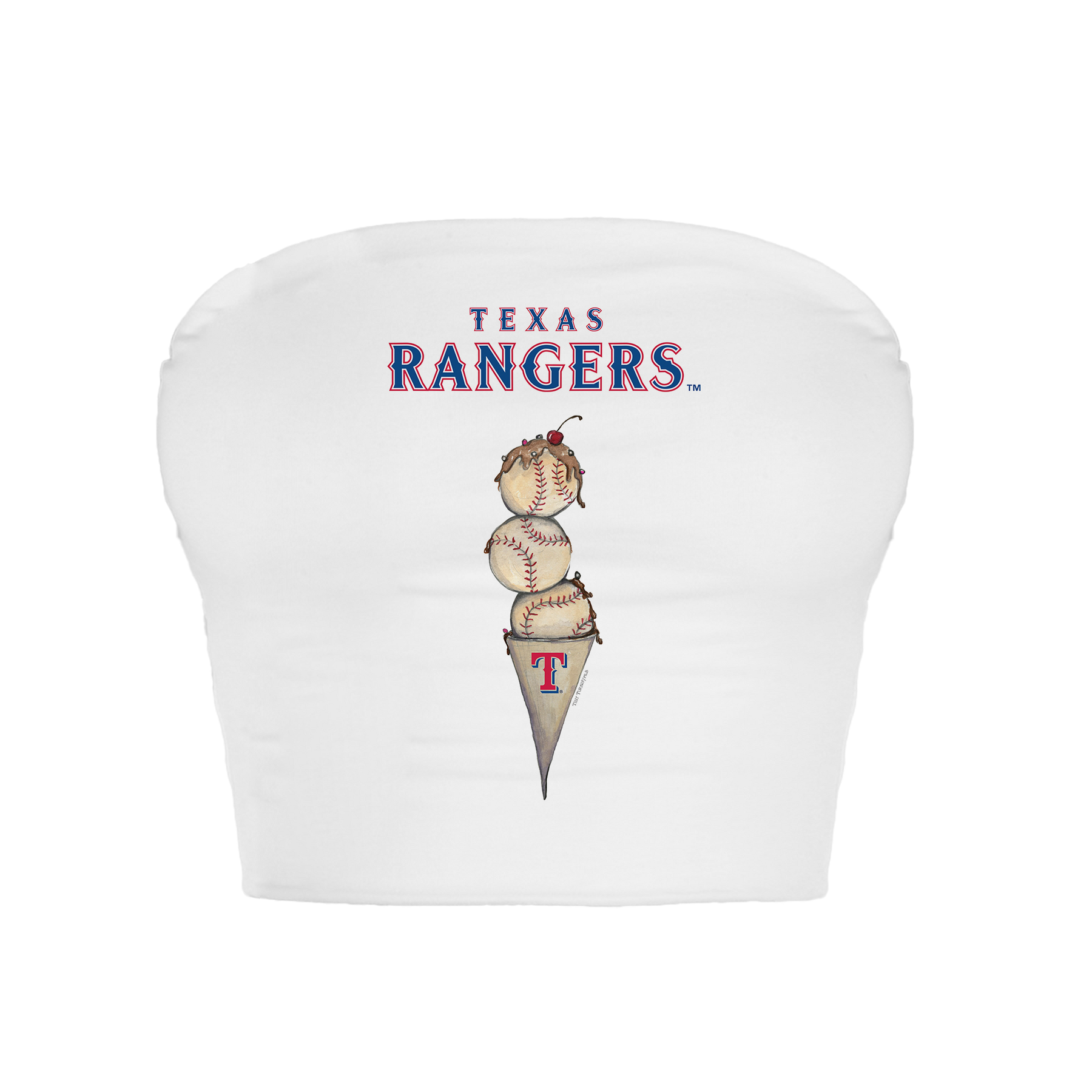 Texas Rangers Triple Scoop Crop Tube Top