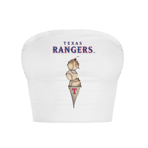 Texas Rangers Triple Scoop Crop Tube Top