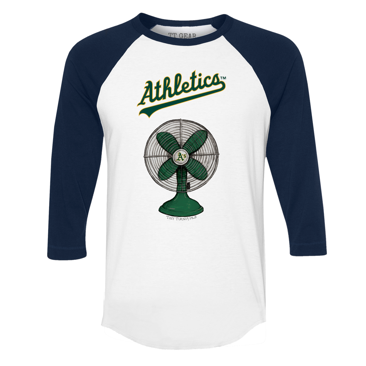 Oakland Athletics Fan 3/4 Black Sleeve Raglan