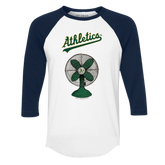 Oakland Athletics Fan 3/4 Black Sleeve Raglan