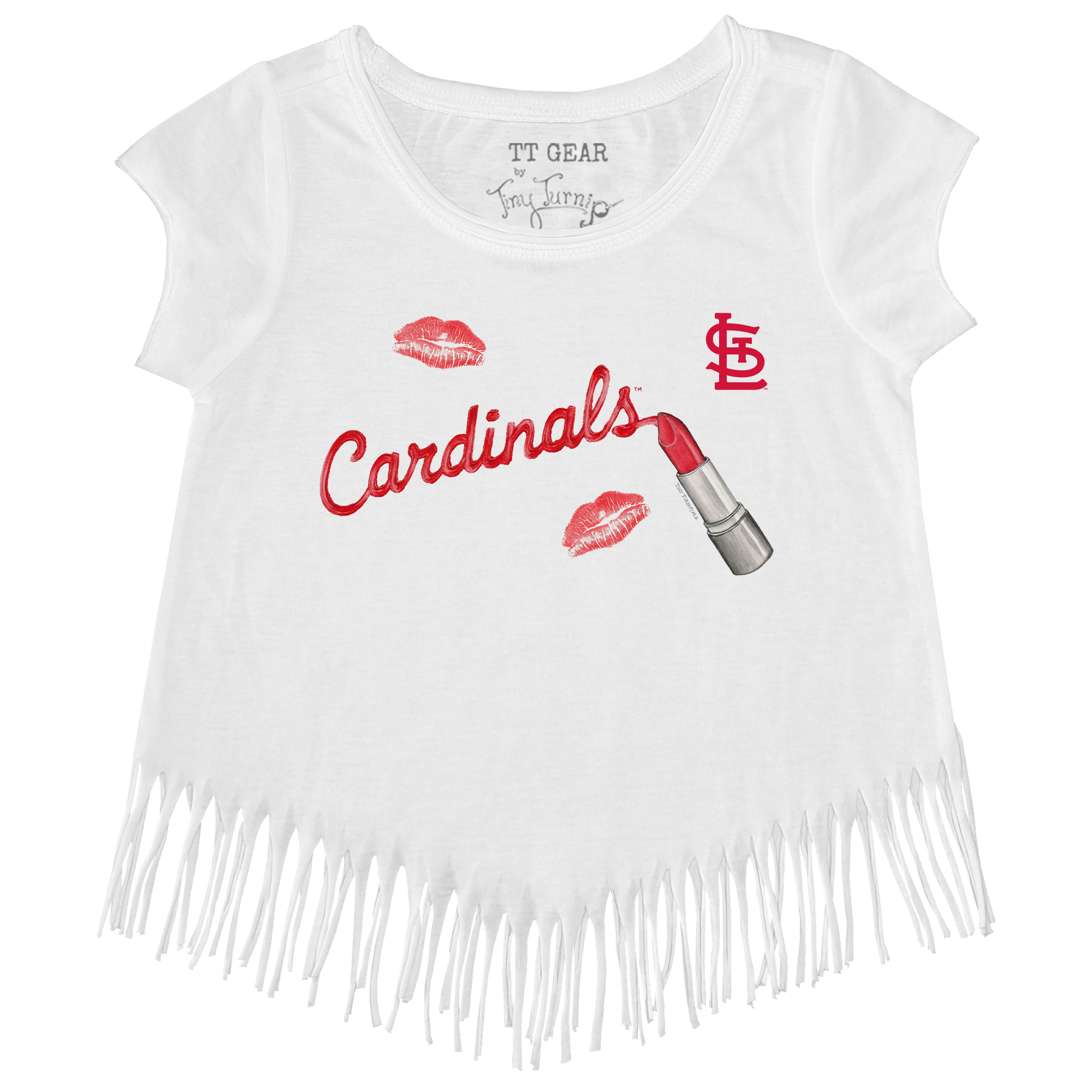 St. Louis Cardinals Lipstick Fringe Tee - Tiny Turnip