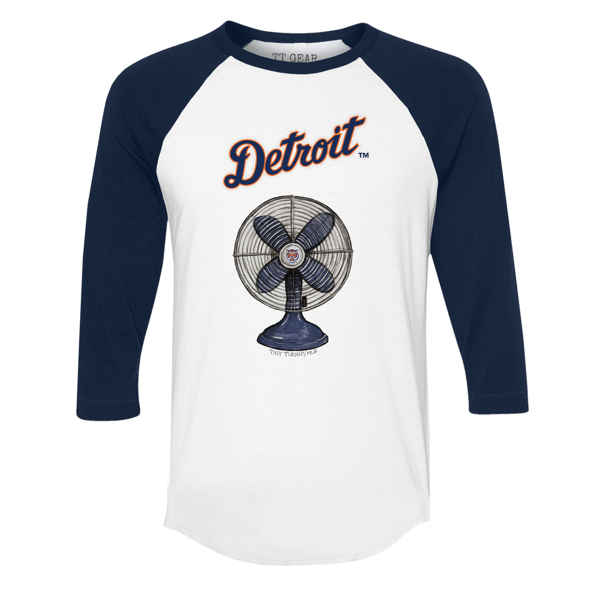 Detroit Tigers Fan 3/4 Navy Blue Sleeve Raglan