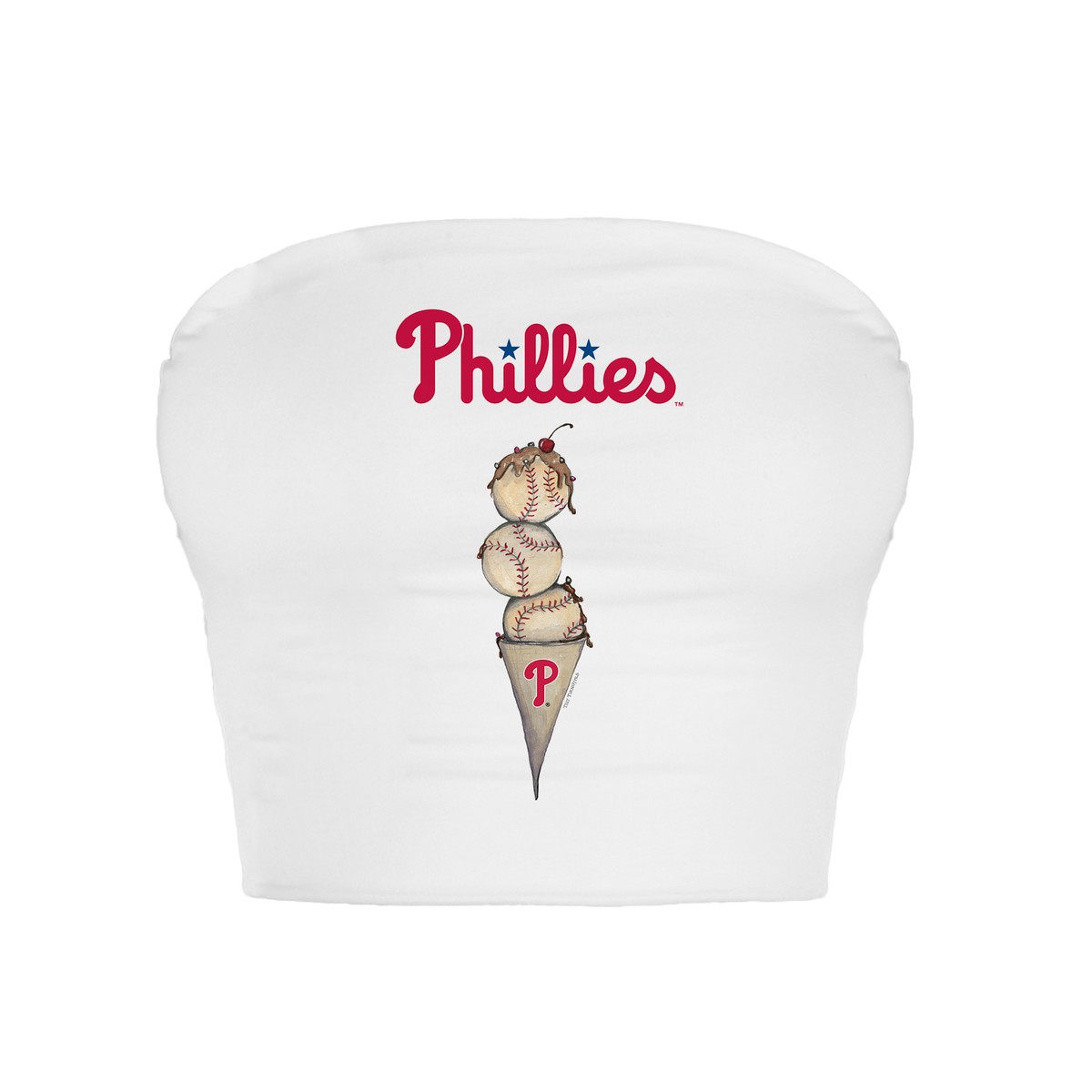 Philadelphia Phillies Triple Scoop Crop Tube Top