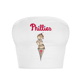 Philadelphia Phillies Triple Scoop Crop Tube Top