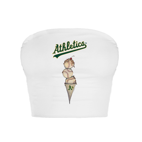 Oakland Athletics Triple Scoop Crop Tube Top