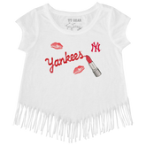 New York Yankees Lipstick Fringe Tee - Tiny Turnip