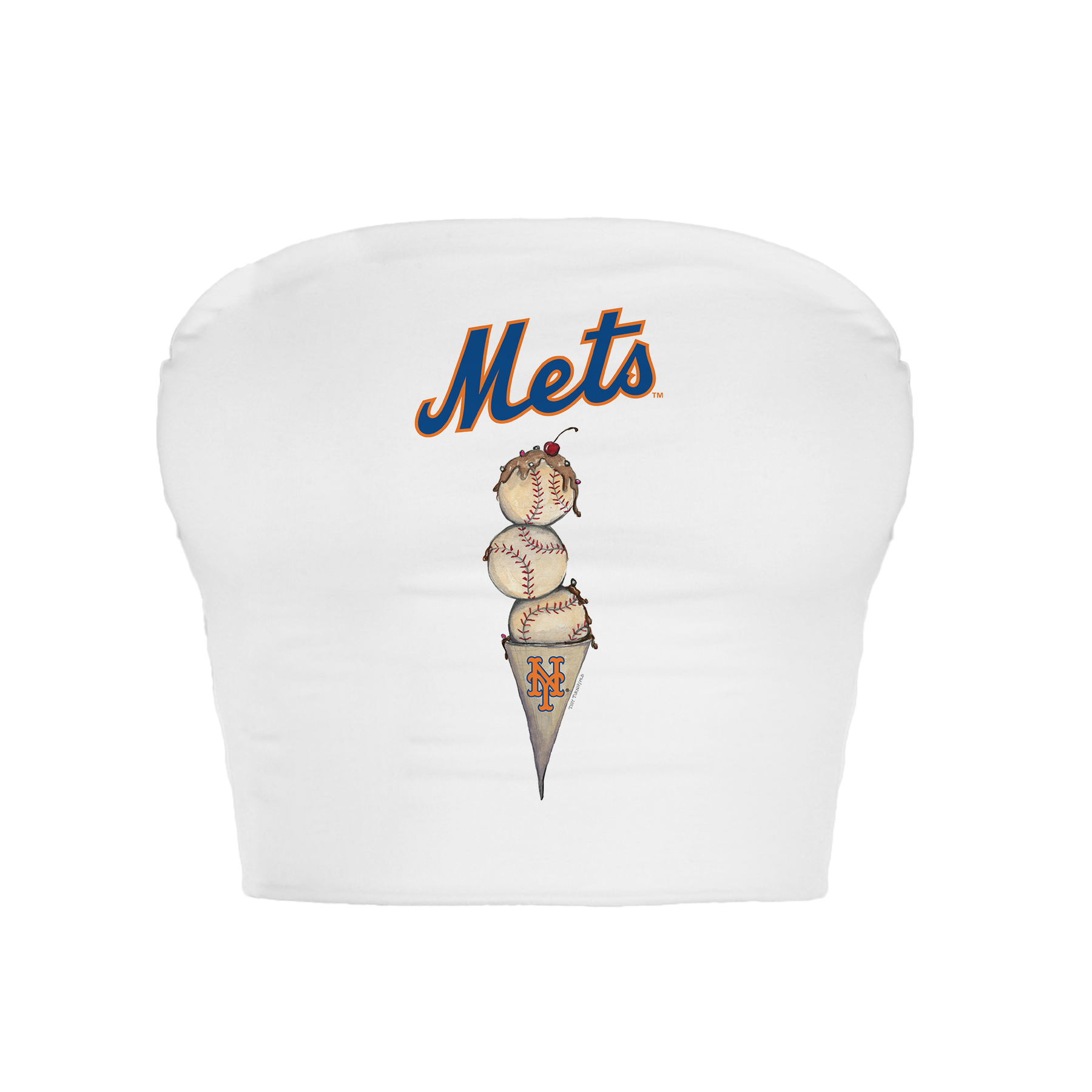 New York Mets Triple Scoop Crop Tube Top