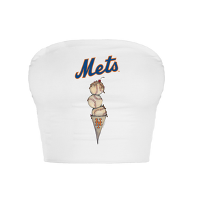 New York Mets Triple Scoop Crop Tube Top