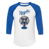 Kansas City Royals Fan 3/4 Royal Blue Sleeve Raglan