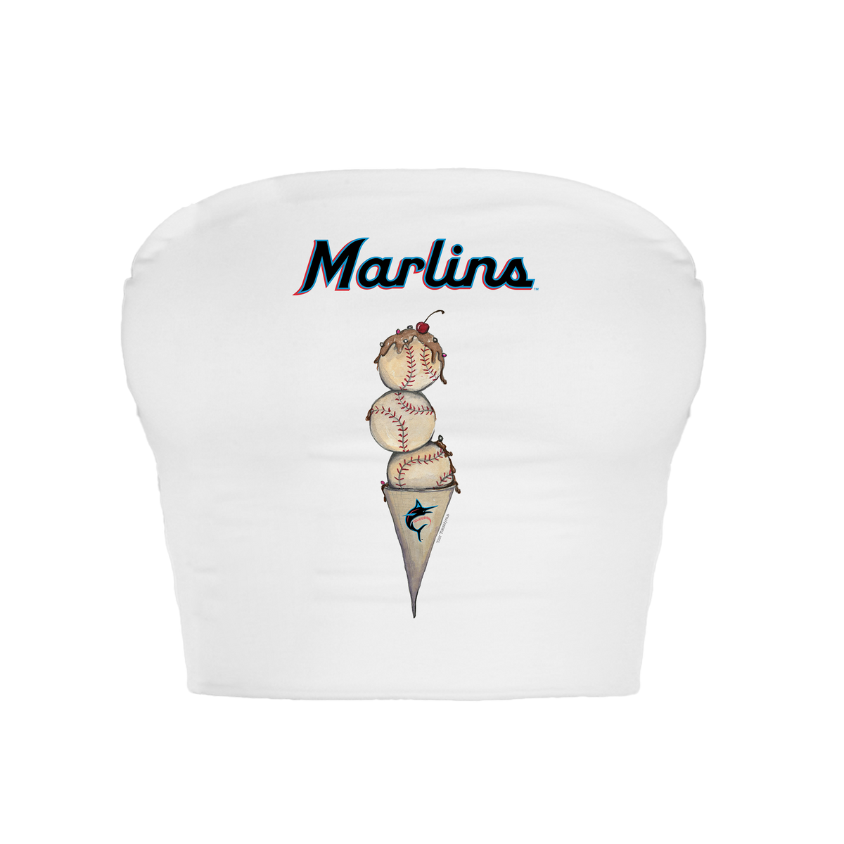 Miami Marlins Triple Scoop Crop Tube Top