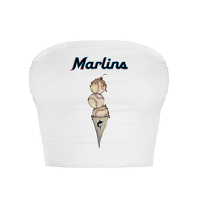 Miami Marlins Triple Scoop Crop Tube Top