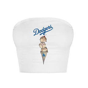 Los Angeles Dodgers Triple Scoop Crop Tube Top