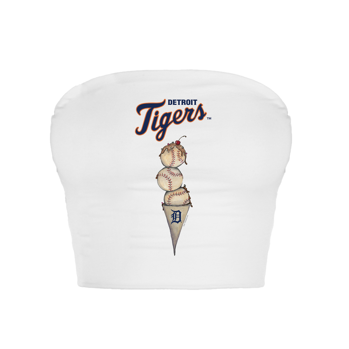 Detroit Tigers Triple Scoop Crop Tube Top