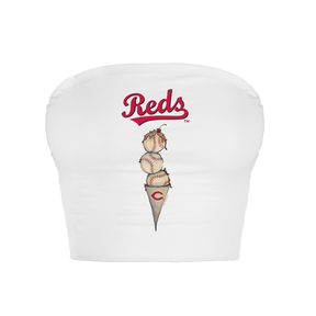 Cincinnati Reds Triple Scoop Crop Tube Top