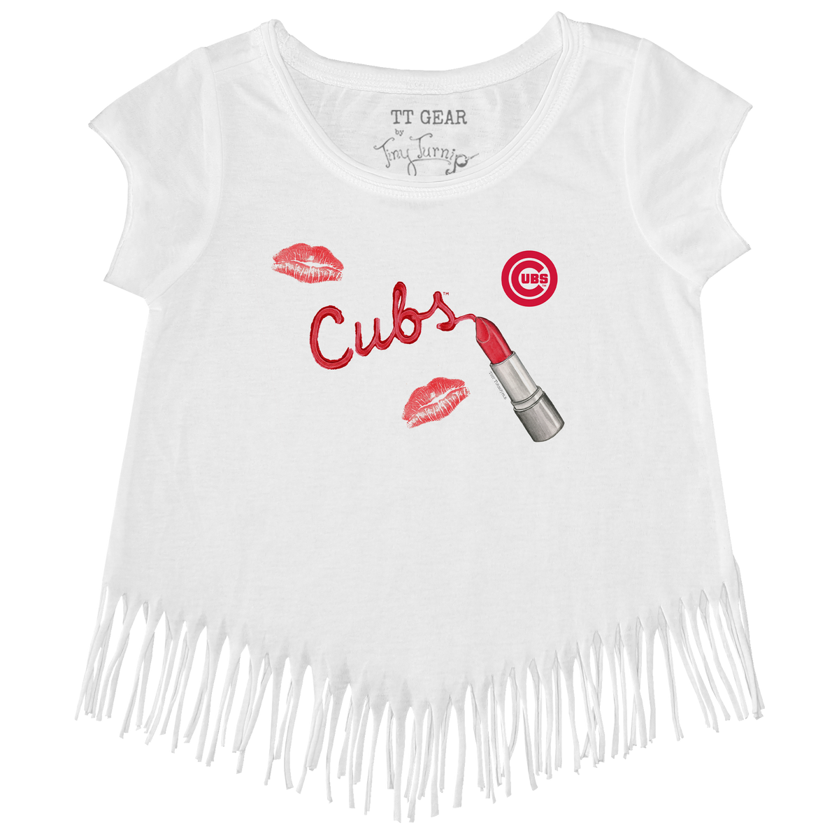 Chicago Cubs Lipstick Fringe Tee - Tiny Turnip