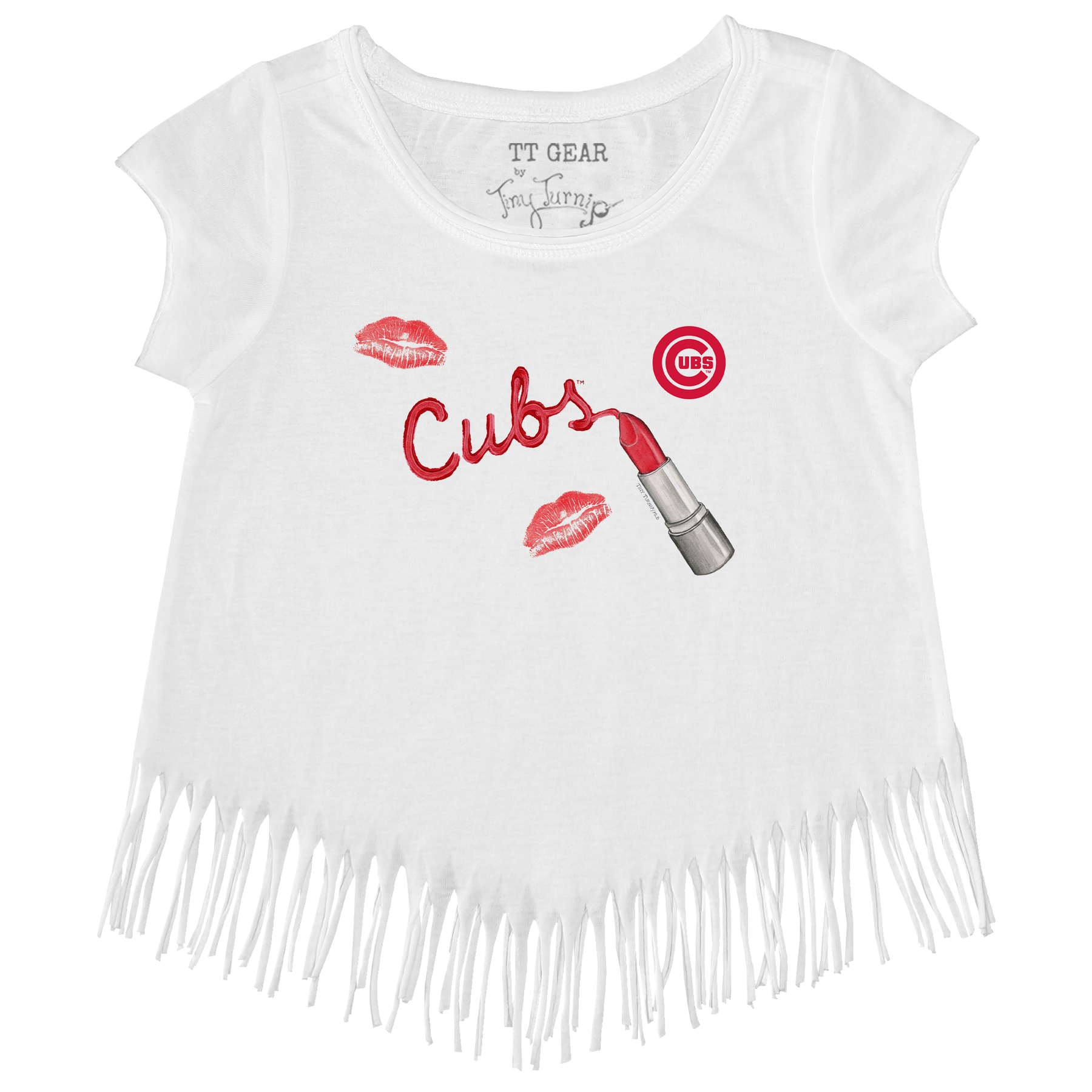 Chicago Cubs Lipstick Fringe Tee - Tiny Turnip