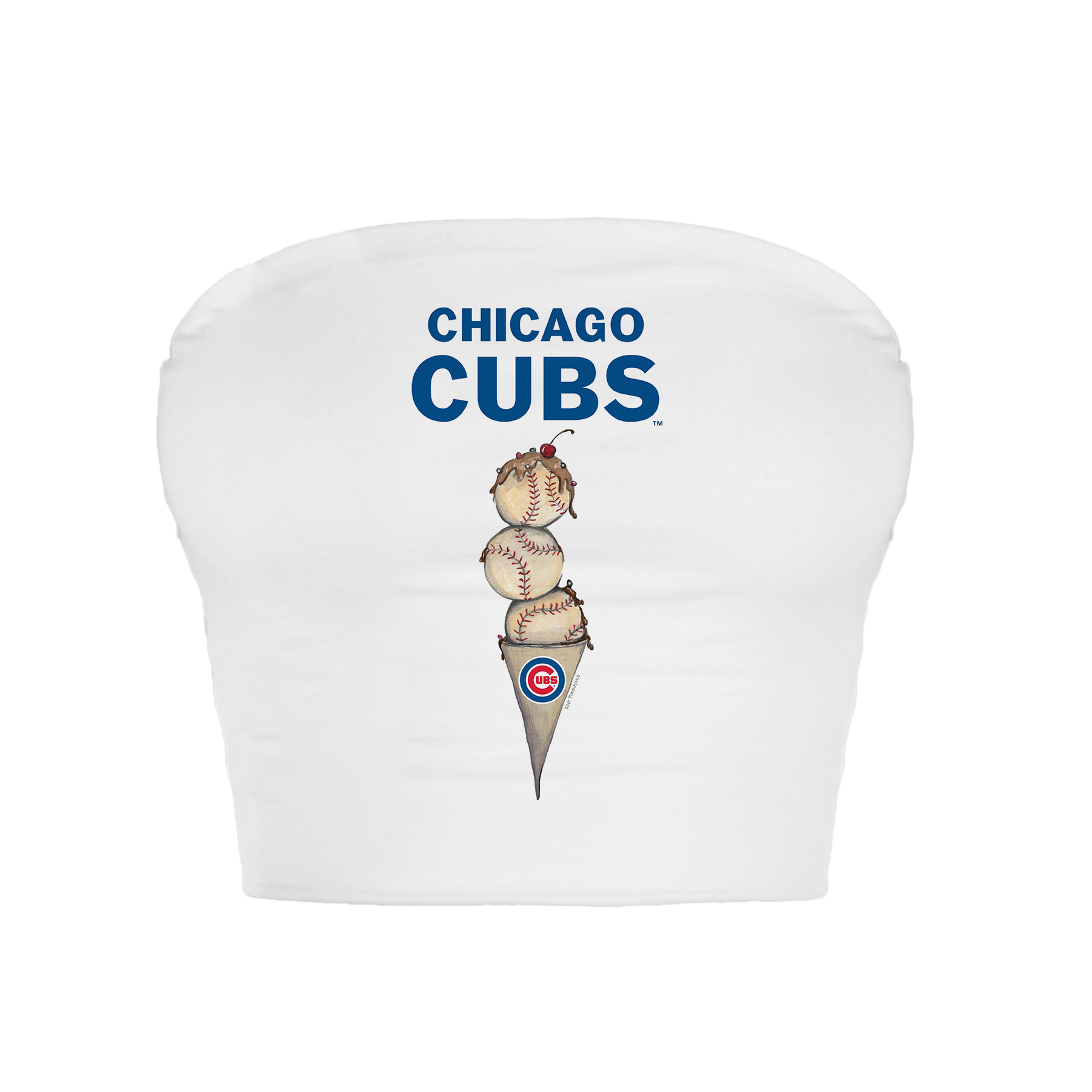 Chicago Cubs Triple Scoop Crop Tube Top