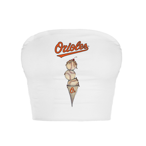 Baltimore Orioles Triple Scoop Crop Tube Top