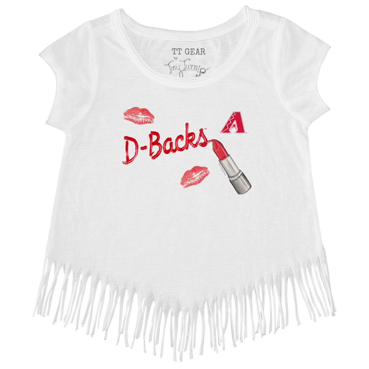 Arizona Diamondbacks Lipstick Fringe Tee - Tiny Turnip