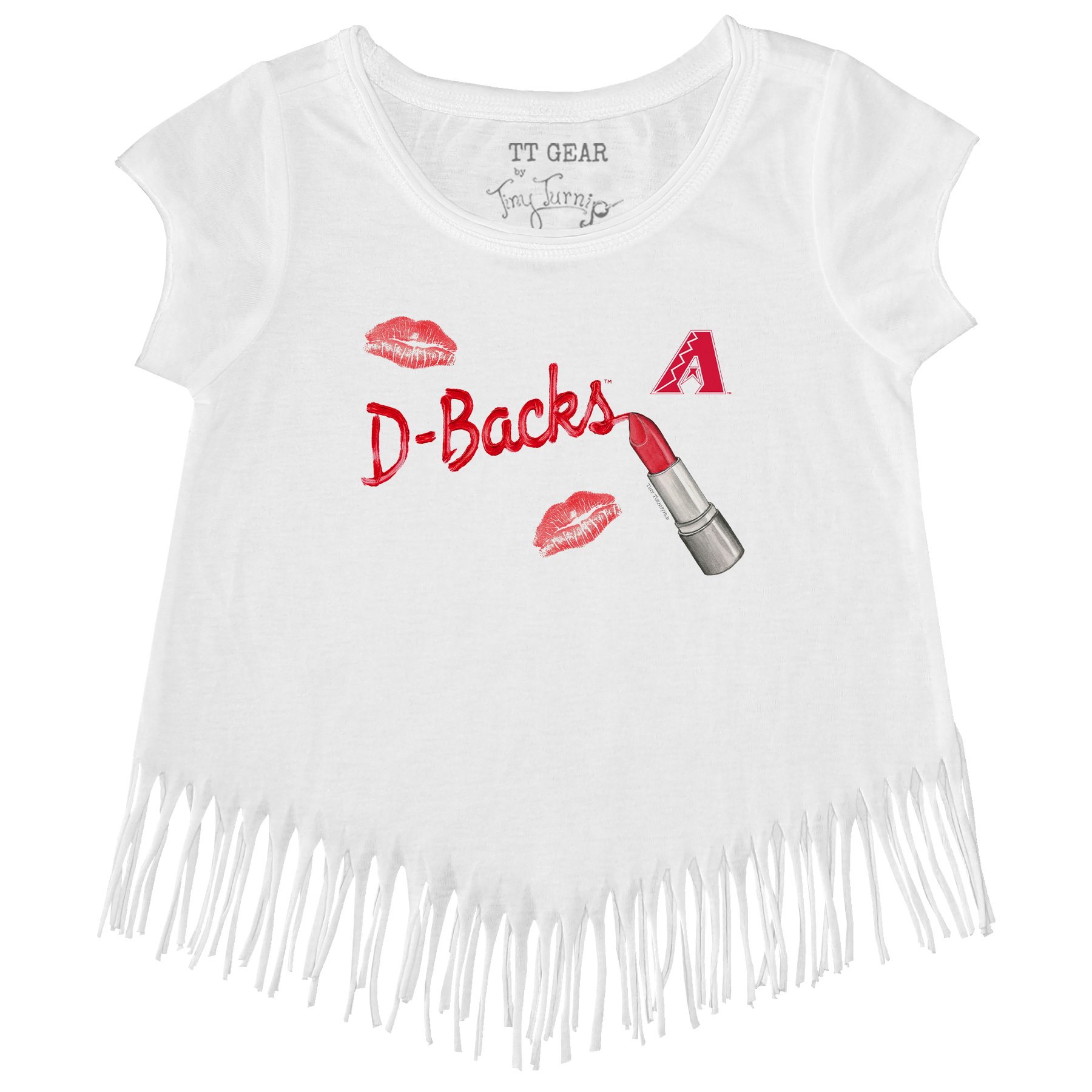 Arizona Diamondbacks Lipstick Fringe Tee - Tiny Turnip
