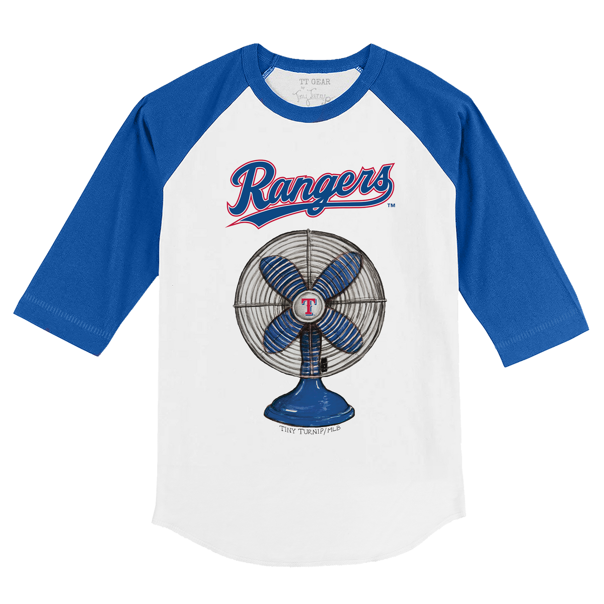 Texas Rangers Fan 3/4 Royal Blue Sleeve Raglan