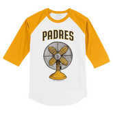 San Diego Padres Fan 3/4 Gold Sleeve Raglan